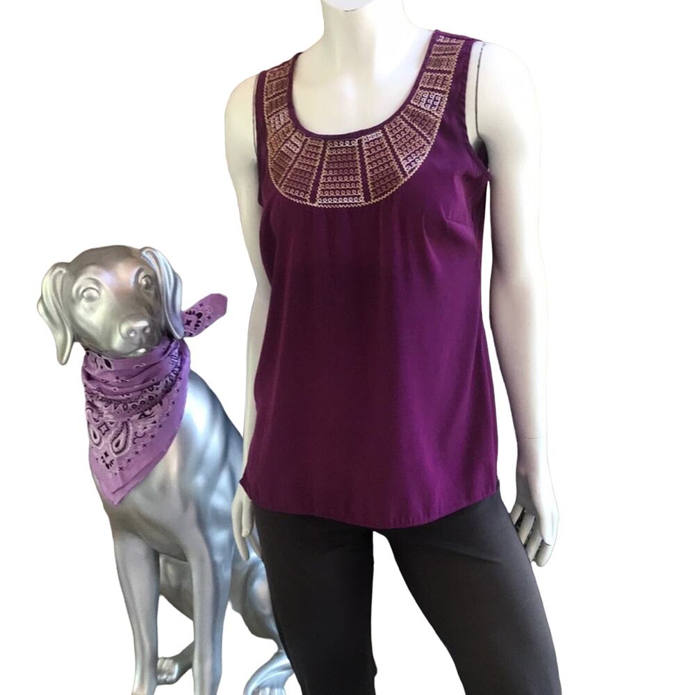 LOFT Purple Sleeveless Top Women's Size Small